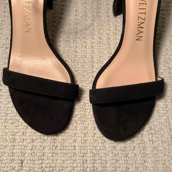 Stuart Weitzman Black Suede Block Sandal - Picture 2 of 4